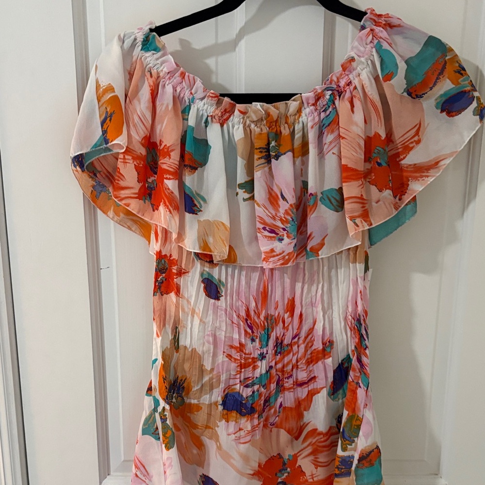 NY Collection Multicolor Floral Off-Shoulder Blouse